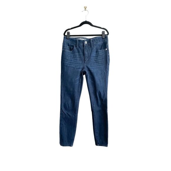 Anthropologie Pilcro High-Rise Denim Leggings Dark Blue Wash Jeans Women's 27 - Picture 2 of 12